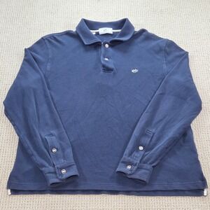 Southern Tide The Skipjack Polo Long Sleeve Shirt Mens Size L Blue Cotton